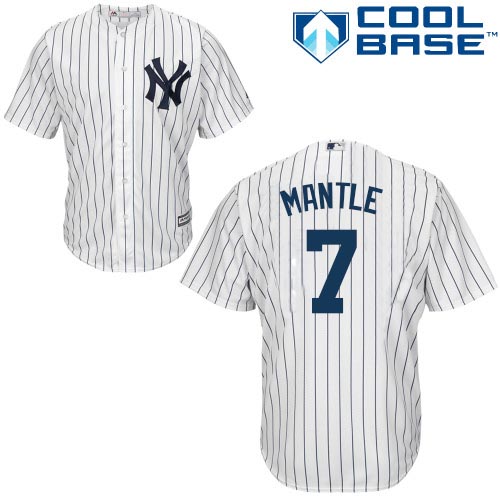 Yankees #7 Mickey Mantle Stitched White Youth MLB Jersey
